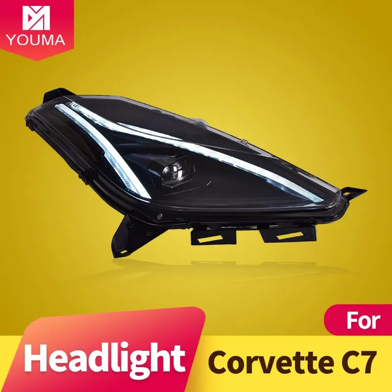 Car Styg Head Lamp for Chevrolet Corvette C7 LED Headlight 2014-2018 Projector Lens DRL Animation Automotive Accessories
