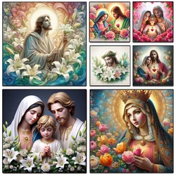 New Arrivals Diamond Painting Jesus and Mary Holy Family Full Diy Mosaic lily rose religion Art Pictures Gift Set Home Decor