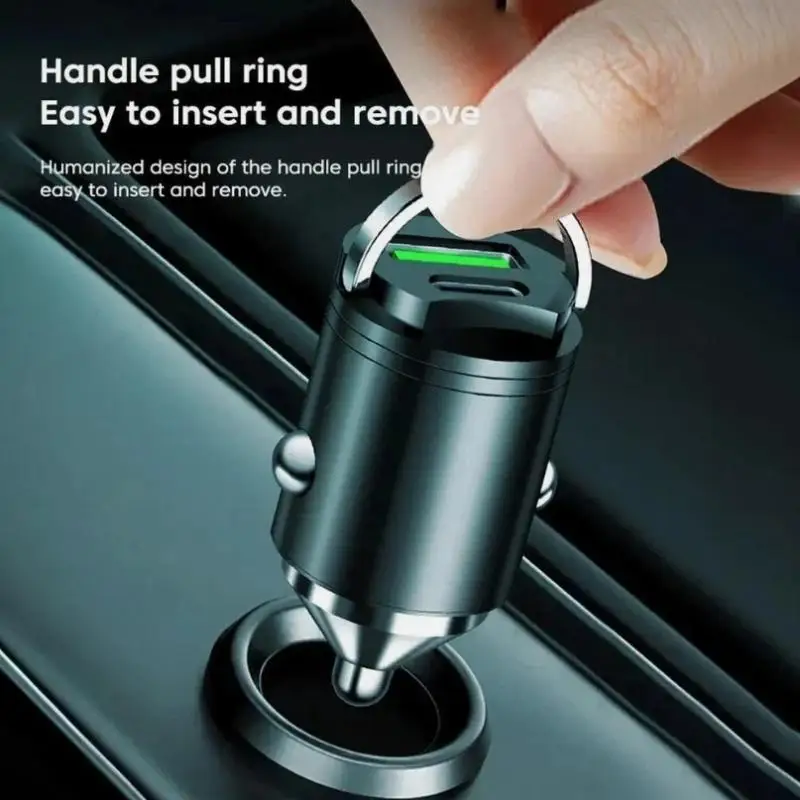 100W Mini Car Charger Dual Port 30W PD Fast Charging Invisible Design For Daily Driving Road Trips