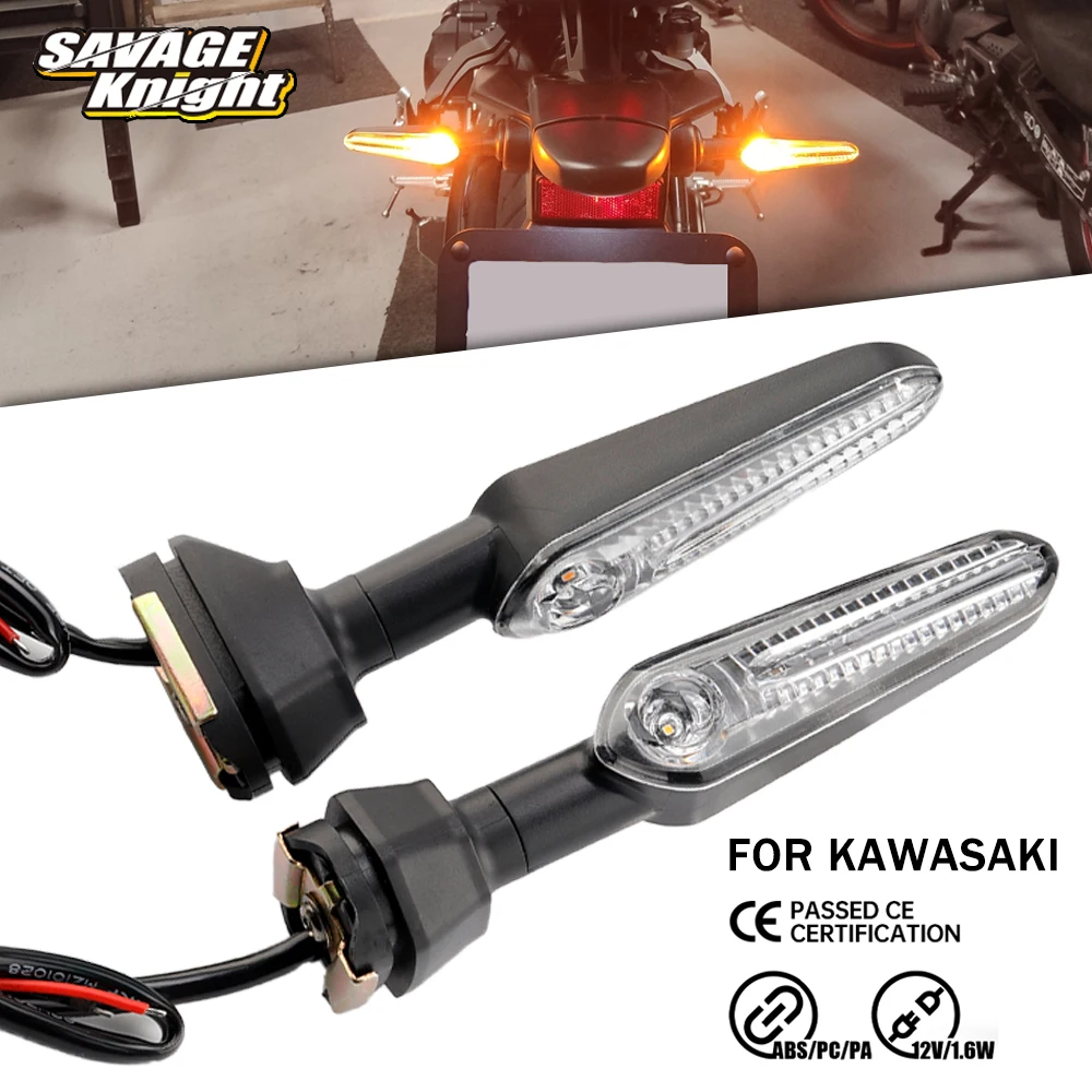 

Motorcycle Flasher LED Turn Signals For KAWASAKI ER6N NINJA 650 300 400 1000 1000SX NINJA H2 HX SX Indicator Light Blinker Lamp