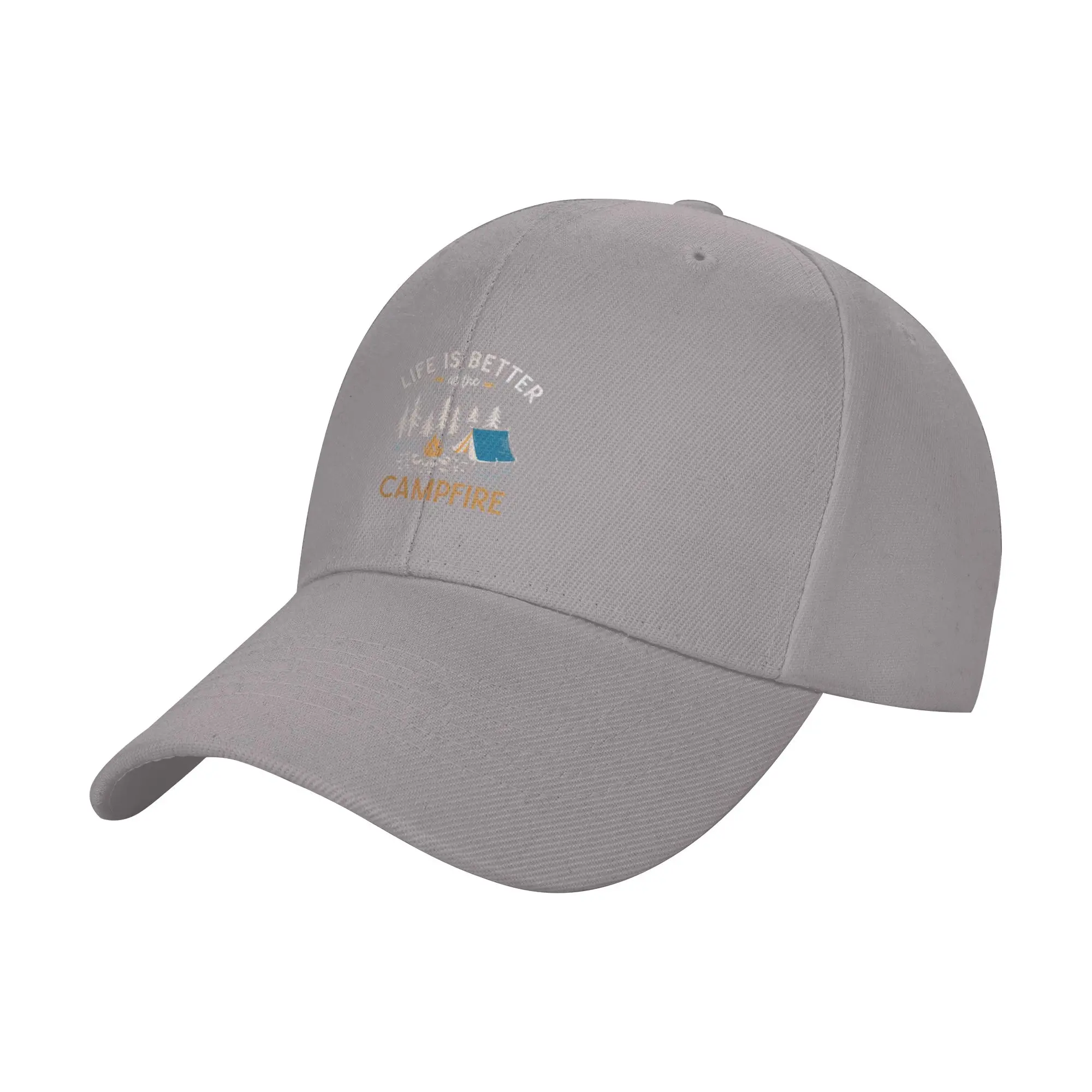 Hot Sale Life Is Better At The Campfire Camping Nature Outdoor Baseball Cap  Plain Summer Cap  Youth Activity Summer Cap
