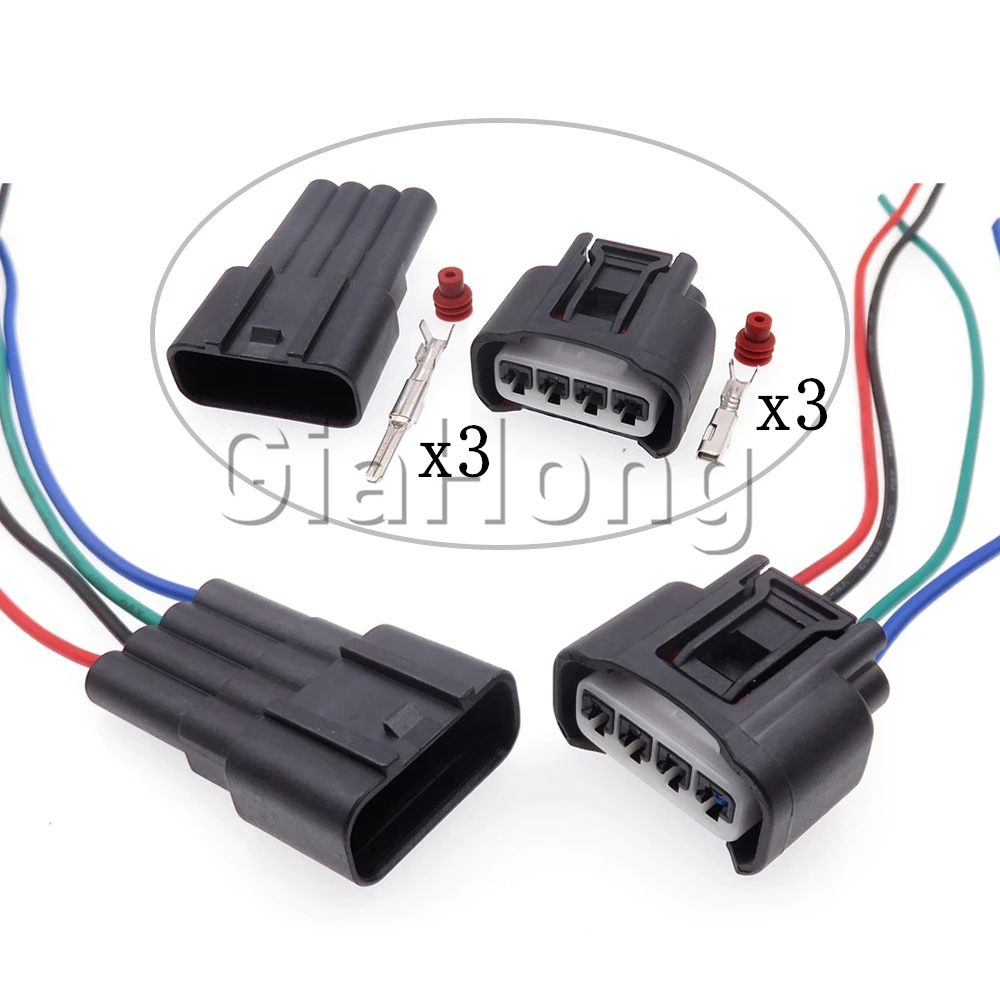 1 Set 4 Ways Auto Parts 7283-7449-30 Starter Automobile Ignition Coil Electric Wire Socket For Toyota Car Sealed Connector