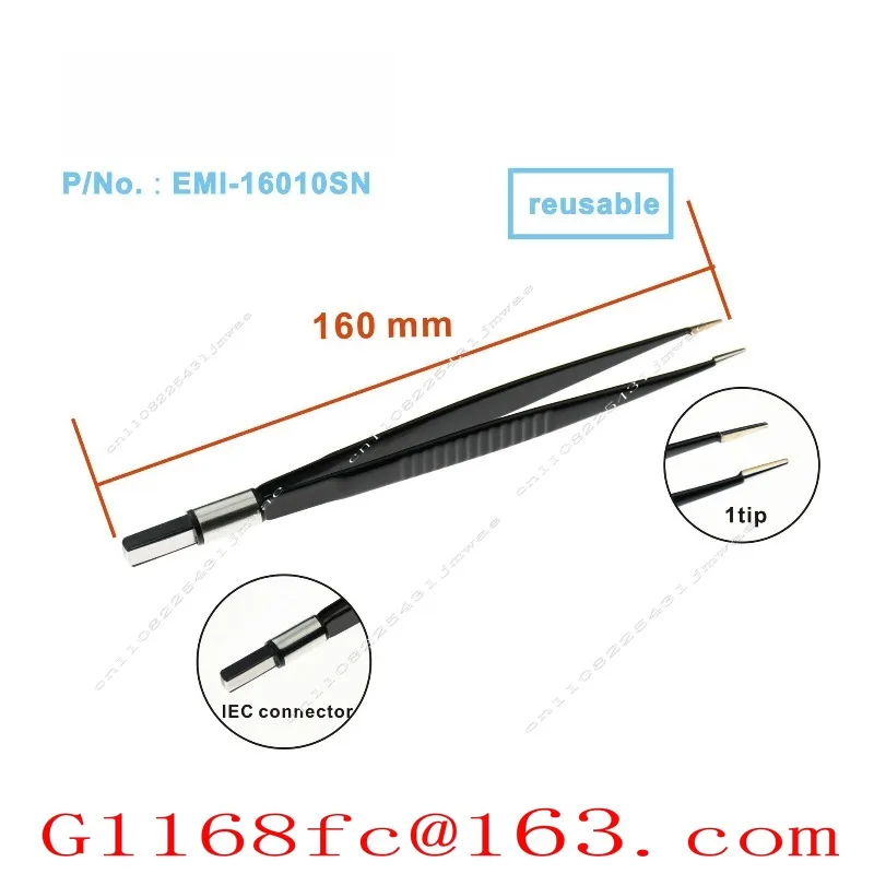 Electric Knife Equipment Accessories, Bipolar Repetitive Electrocoagulation Tweezers, Black Nylon Coating
