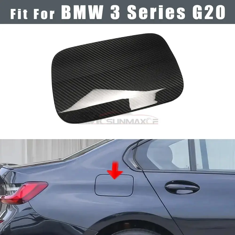 

Real Dry Carbon Fiber Exterior Car Oil Fuel Gas Tank Cover Cap Decoration Sticker For 2021 2022 2023 2024 BMW 3 Series G20