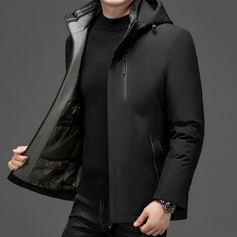 ชาย High-end Parkas ฤดูหนาวธุรกิจใหม่ผู้ชาย Graphene Coat หนา Keep WARM Parkas ผู้ชายเย็นเสื้อลําลอง