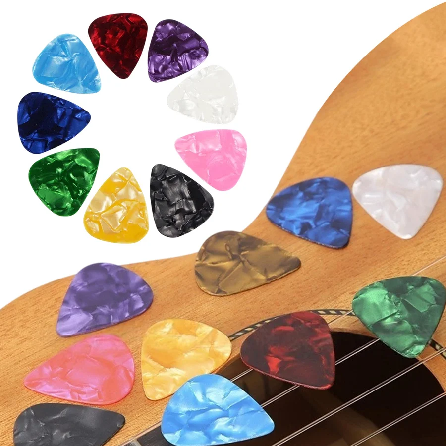 24Pcs Random Color Celluloid Guitar Picks, Mixed Plectrums for Bass Ukulele Practice ZYF