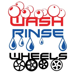 20/25/30cm Fashion Car Detailing Wash Rinse & Wheels PVC Bucket Stickers Valeting Cleaning Decals Stickers Sunscreen Waterproof