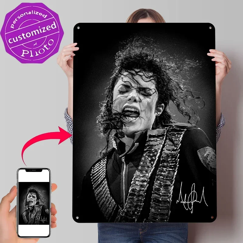Michael Jackson Performing 3D Texture Metal Poster Customized Wall Art Tin Sign Gift for Mancave Office Decoration Gaming House