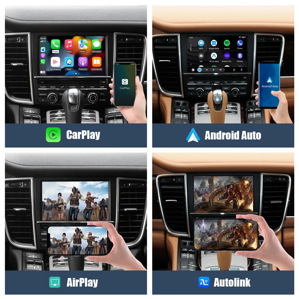 ARABC Wireless Carplay Android Auto Fits for Porsche PCM3.1 Panamera Cayenne Cayman Macan Boxster 911 991 718 Reverse Camera