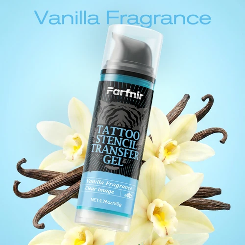 Imagen 2 del producto 1,76 oz/50 g Gel de transferencia de tatuajes con aroma a vainilla, adecuado para transferencia de tatuajes, fácil de borrar, no pegajoso, unisex.