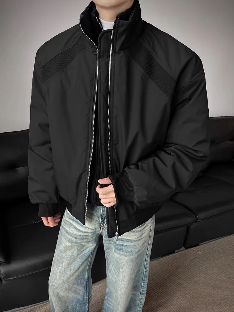 American Decosition الوقوف طوق الطيران Jaet الرجال Thiened الشتاء البيسبول orm ort Sle عالية الإحساس القطن C... #3