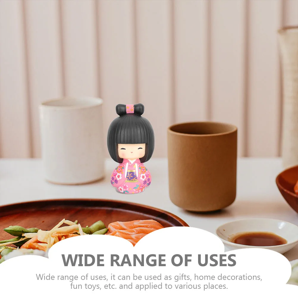 Modern Japanese Kokeshi Lovely Decoration Japanese Kimono Resin Kimono Japanese Restaurant Tabletops Ornament