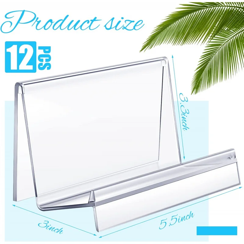 Qunclay 12 Pcs Purse Display Stand Clear Acrylic Wallet Display Stand Purse Holder Handbag Organizer for Bag Phone Cards Store