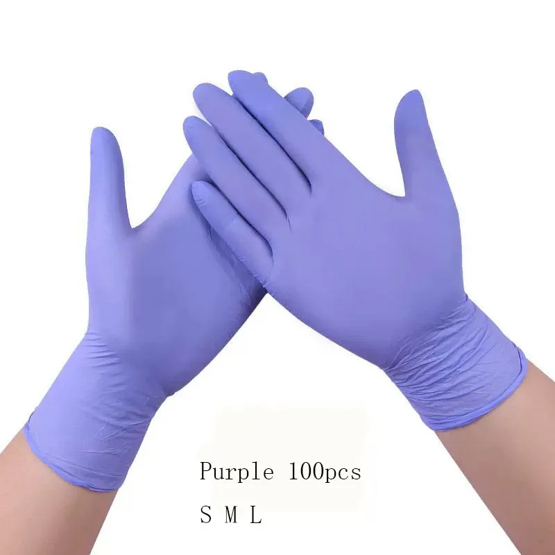 

Heavy Duty Nitrile Gloves, Box of 100 | Latex Free & Powder Free, Food Safe Material | Waterproof Disposable Gloves for Dishwash