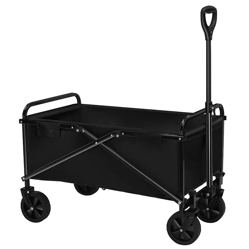 Camping Cart Outdoor Hand Push Camper Trolley Folding Back Open By Garden Carts Large Capacity Tools Shopping Hiking