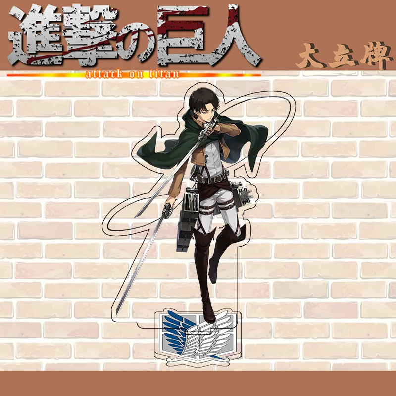 Attack On Titan Double Sided Acrylic Stand Model Plate Levi Eren Mikasa Figure Display Desk Ornaments Accessories Friends Gift view 2