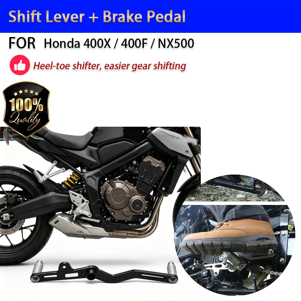 For Honda 400X 400F NX500 Heel-Toe Shifter Shift Lever Enlarged Brake Pedal Accesorios Moto Accessori Moto