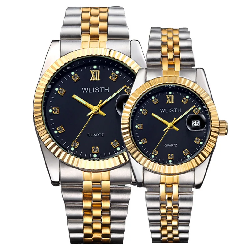 Walishi reloj de pareja para mujer, reloj dorado resistente al agua, venta directa de fábrica, reloj de estudiante para hombre y mujer