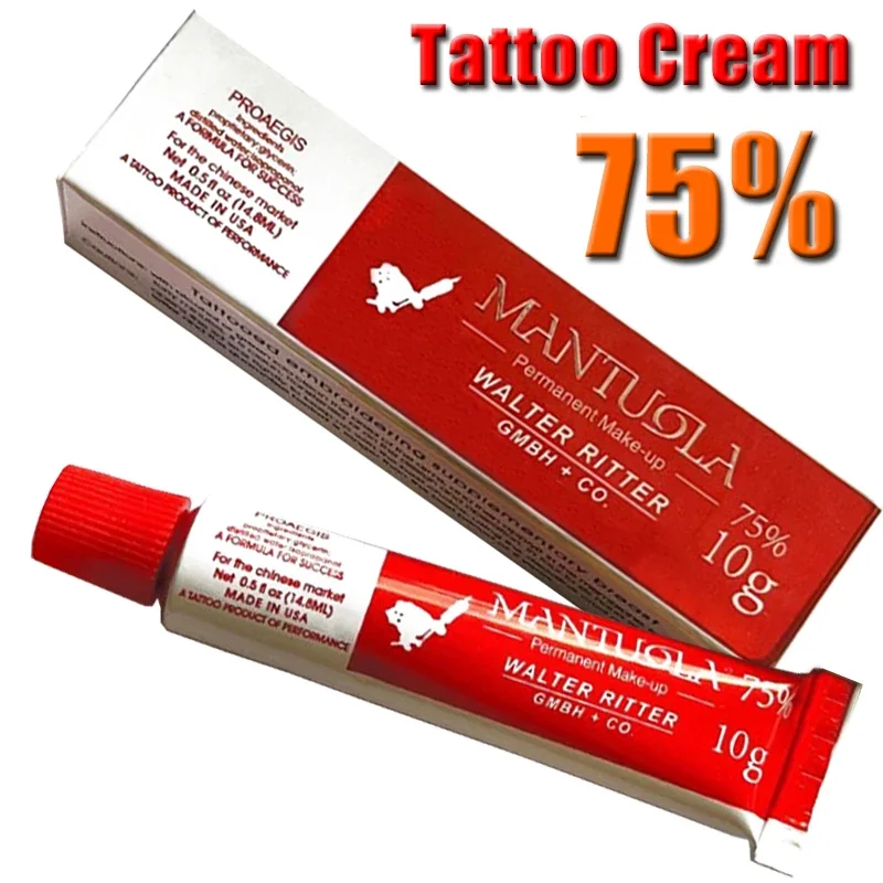 2023 Newest 5PCS 10g MANTUOLA 75% Tube Tattoo Cream Before Permanent Makeup Microblading Eyebrow Lip Body 10g