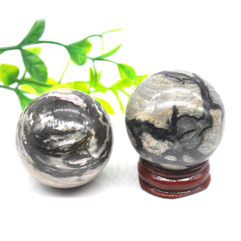 Silver Leaf Jasper Yoni Ball Natural Stone And Crystal Reiki Energy Gemstone Healing Quartz Globe EMF Meditation Yoga Tool