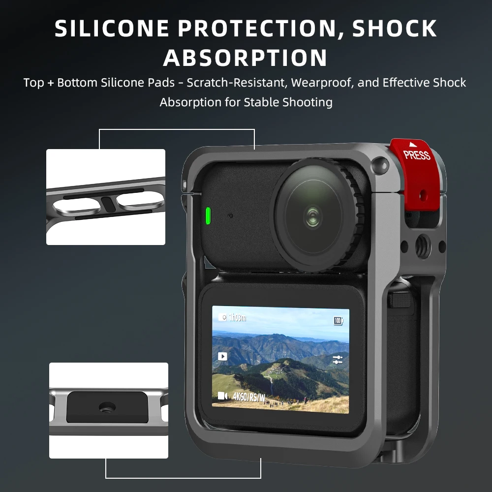 Gabbia in metallo per DJI OSMO NANO Supporto pieghevole a sgancio rapido con custodia protettiva completa per pattino freddo per accessorio DJI NANO ﻿