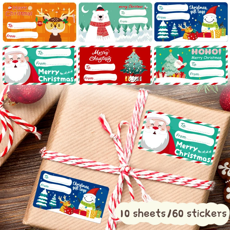 1Set Merry Christmas Thank You Sticker Adhesive Label Seal Paper 