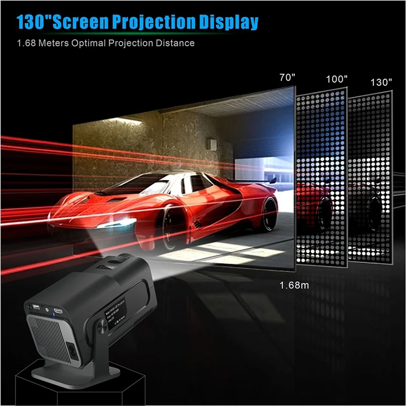 

BAAE HY320 Projector Dual Wifi6 BT5.0 1920X1080p 300ANSI 4K Allwinner H713 Android 11 Home Outdoor Portable Projetor Durable AU