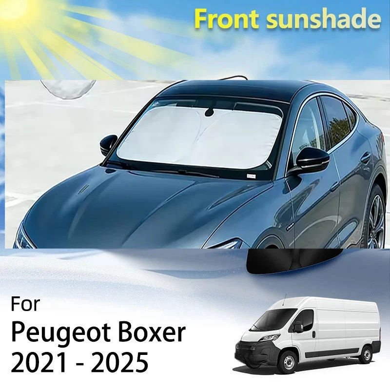 

Front Window Sunshade For Fiat Ducato Peugeot Boxer Manager Citroen Jumper 2021 - 2025 Car Windshield Heat Insulation Sun Shades