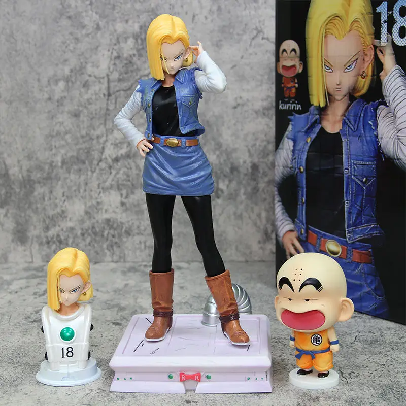 

30cm Dragon Ball Android 18 Anime Figure Pv Statue Gk Statue Figurine Model Doll Ornament Collection Room Decora Desk Toys Gift