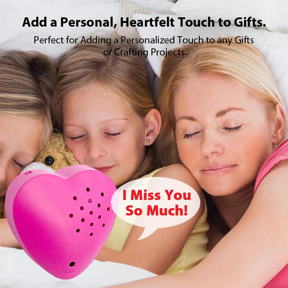 50 Pcs Heart Shape Voice Recorder for Stuffed Animal 30 Second Music Recorder Audio Recording Device Recordable Gifts for Toys