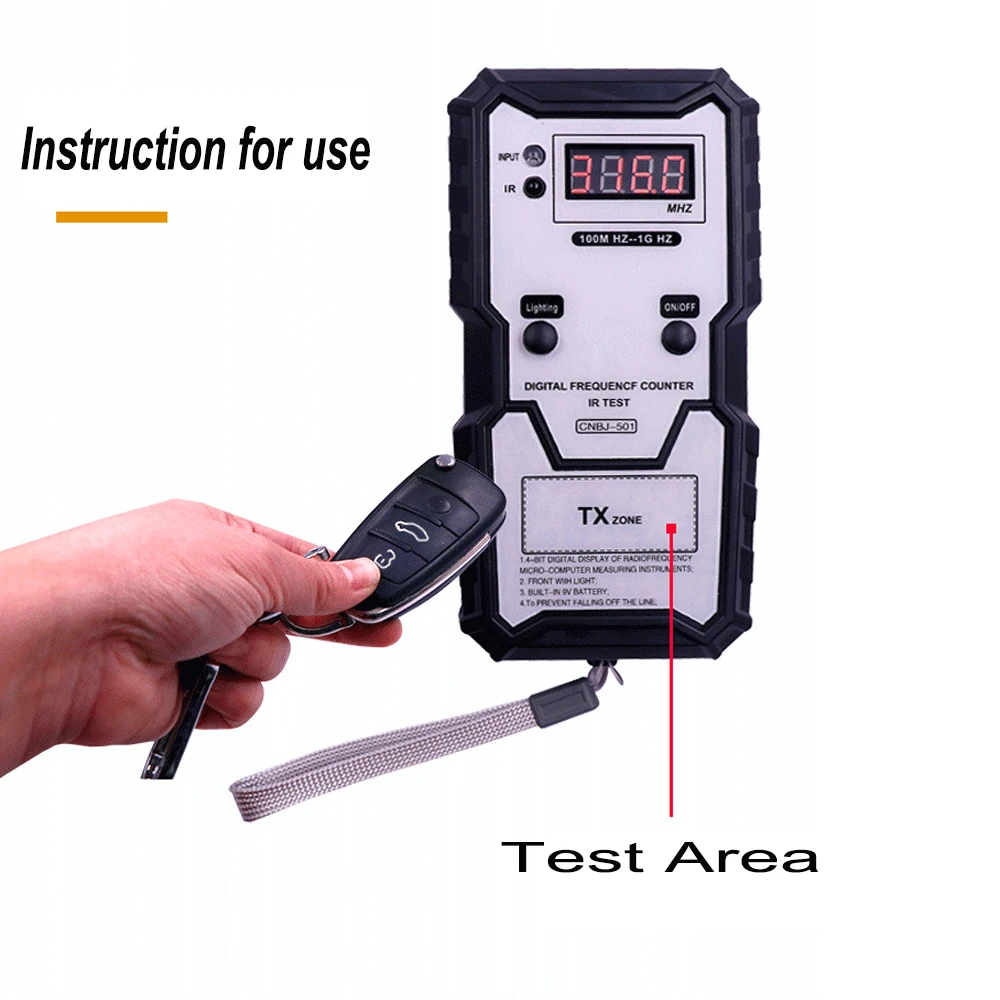 Car Keys Infrared Frequency Tester 100M-1GHZ Digital Electronic Infrared Frequence Counter Test Instrument with Illumination