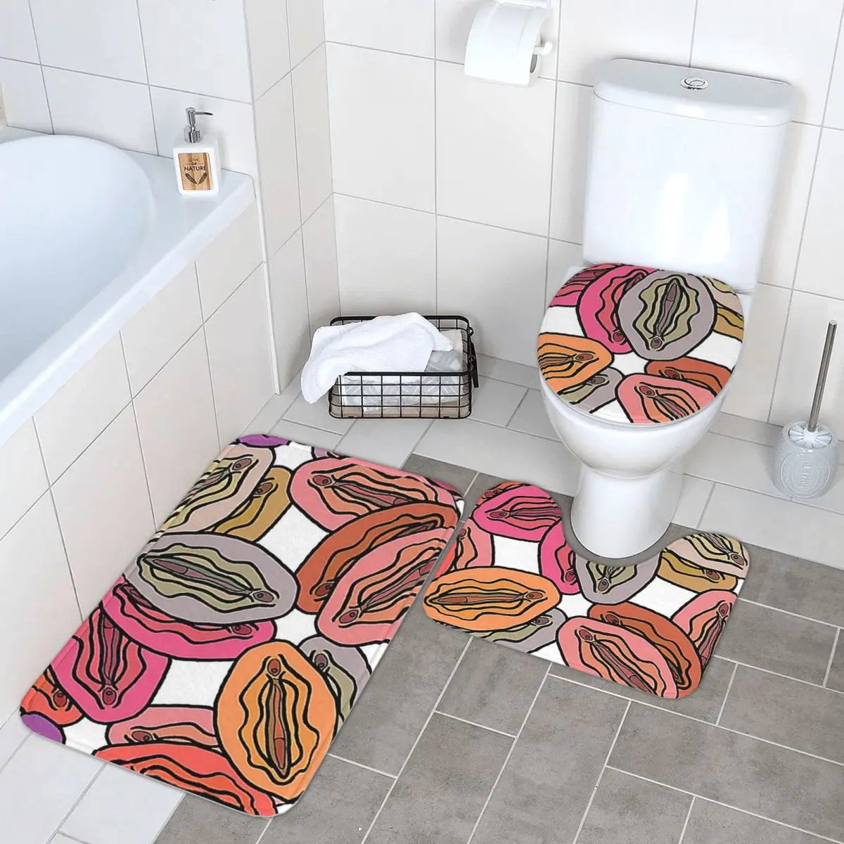 

Ульва красочный узор 3 шт. коврик для ванной комнаты набор для ванной комнаты крышка унитаза домашний декор нескользящий ковер напольный коврик