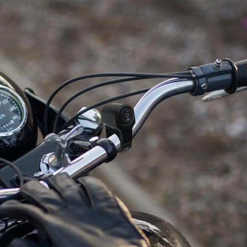 Motorcycle Light Switch 220W Auto Motorcycle Headlight Switch 12-60V Input Voltage Aluminum Alloy Third Gear Handlebar On/Off