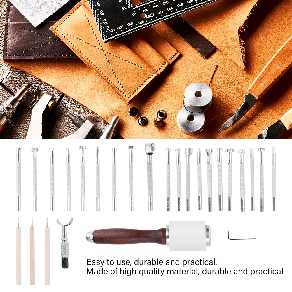 

25pcs Leather Stamping Tool Set For Leathercraft Carving DIY Handmade Art