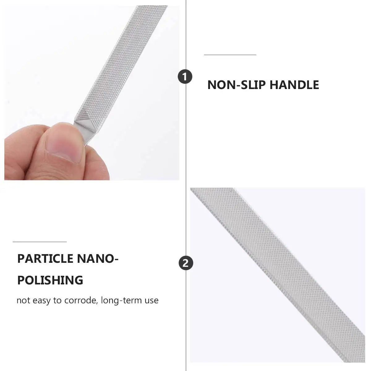 18cm Stainless Steel Nail File Smoother Long Handle Design Professional Manicure Pedicure Tool Durable Easy Grip