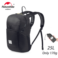 Naturehike Men Backpack 170g Ultralight Shoulder Bag Women Man bag Waterproof Folding Bag 25L Travel Knapsack Hiking Daypack