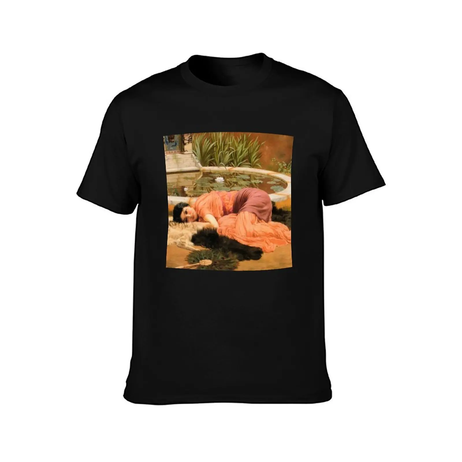 John William Godward - Dolce Far Niente T-Shirt Summer Casual Cotton Tee Oversized Streetwear Tops Vintage Graphic Print