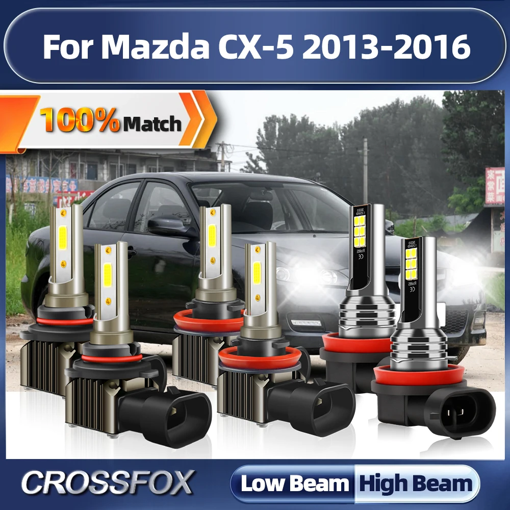 

360W Canbus LED Car Headlight Bulb 12V Fog Lights 6000K White Plug And Play Auto Lamps For Mazda CX-5 2013 2014 2015 2016