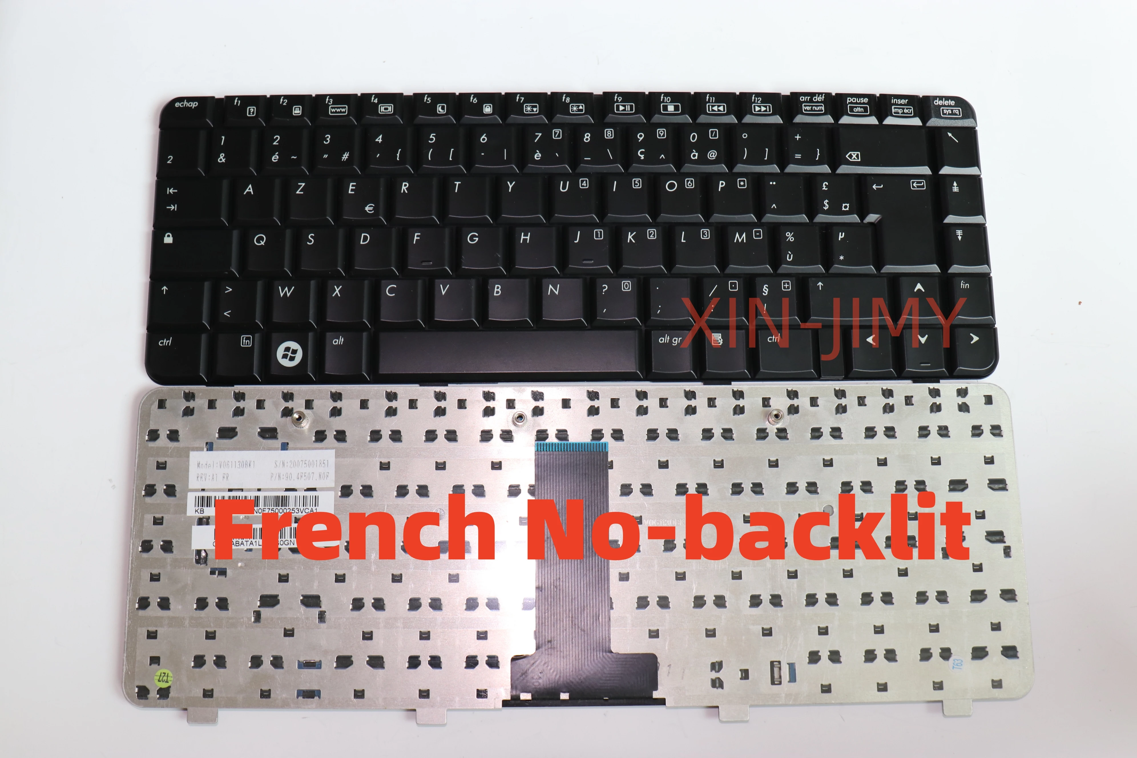 Teclado francês para laptop HP DV2000 DV2100 DV2500 V3000 V3100 V3200 V3300 V3500 V3700 sem retroiluminação