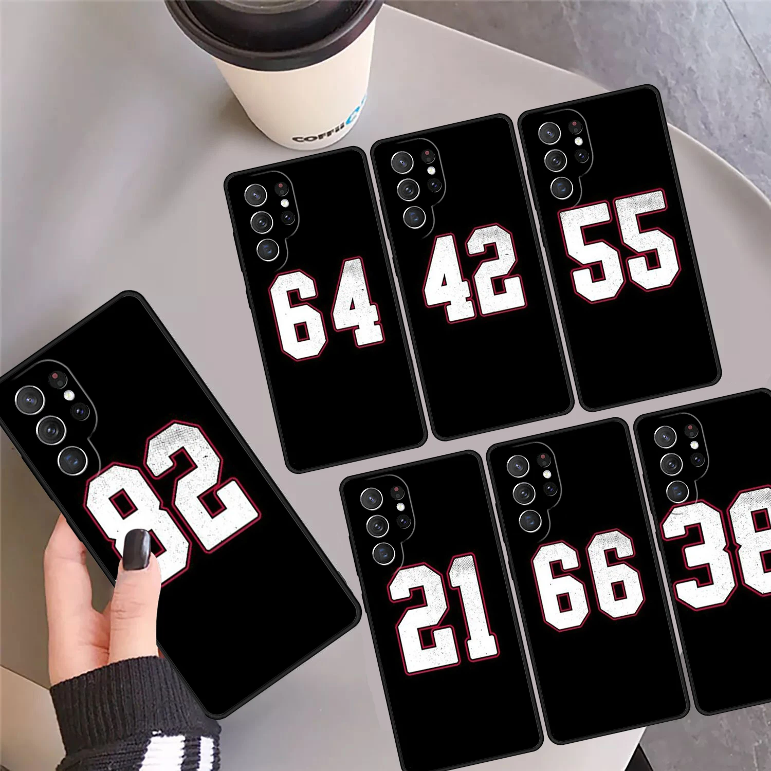 Football Player Lucky Number Phone Case Cover Coque For Samsung Galaxy S24 Ultra 23 S22 Plus S21 FE S20 S8 S9 S10 Note 10 Pro 20