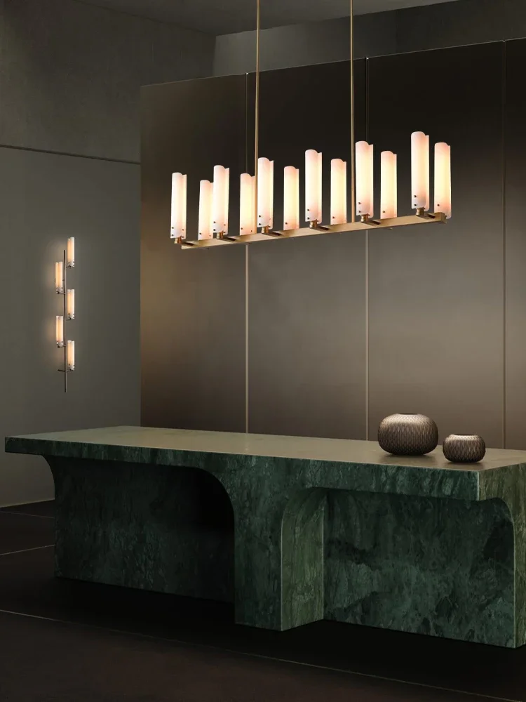 Modern LED Copper Glass Restaurant Ceiling Chandelier For Living Room TV Background Aisle Bedside Wall Lamp Mirror Front Light