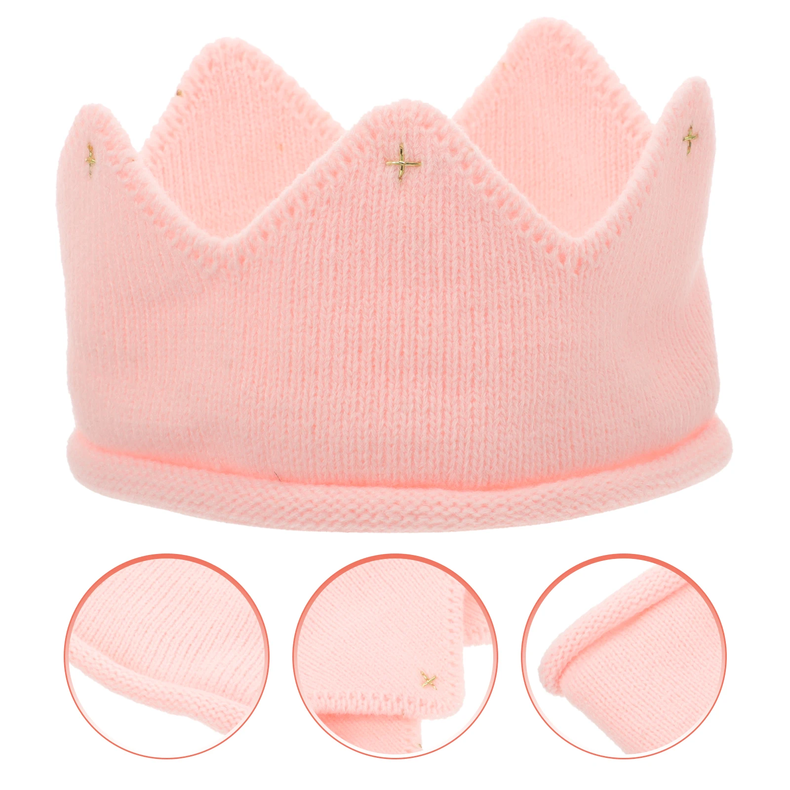 

Baby Knitted Hats Warm Soft Toddler Boy Girl Beanie Crown Hat For Baby Cap Pink Newborn Photo Party Christmas Gift