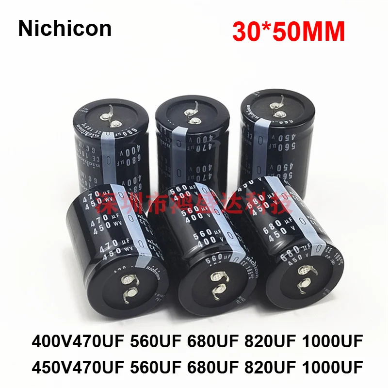 

1 шт. Оригинальный новый электролитический конденсатор Nichicon 450В 470мкФ 560мкФ 30x50мм, 400В 680мкФ, 1000мкФ, 450В 820мкФ для сварочных аппаратов