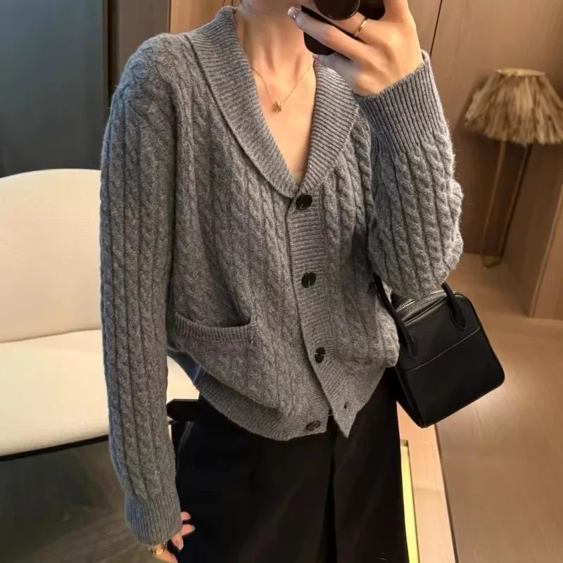 

Women Cardigans 2026 Autumn Winter Single Breasted Knitwears Long Sleeve Warm Knit Korean Fashion Casual Sweaters