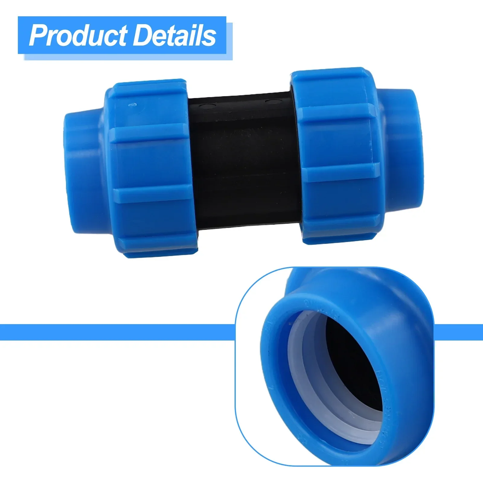 4pcs PE Pipe Quick-connect Fittings Straight Joint Water Pipe Joint Power Tool Parts  Blue Black 32/40/50mm