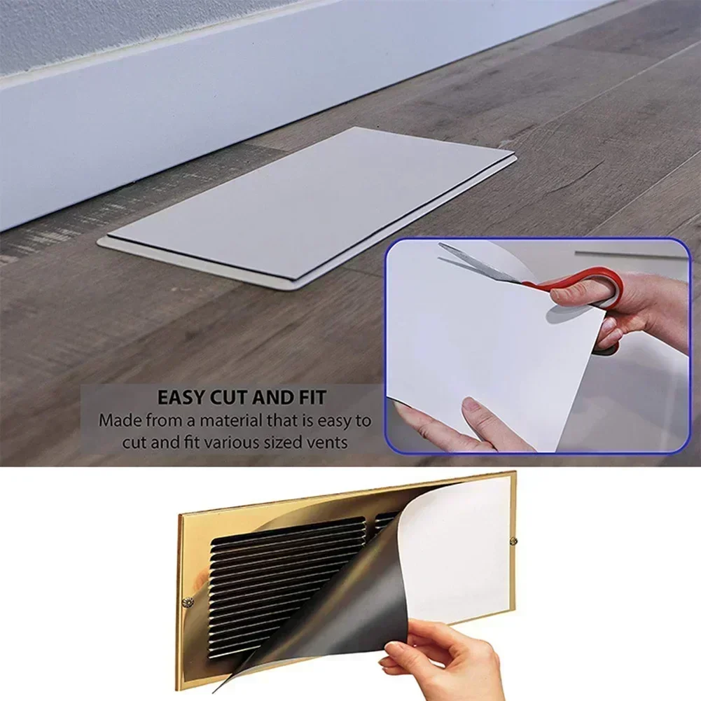 Magnetic Vent Covers With Double-layered Construction And Flexible Tool-adhesive Magnets For Wall, Floor, And Ceiling Vent Cover
