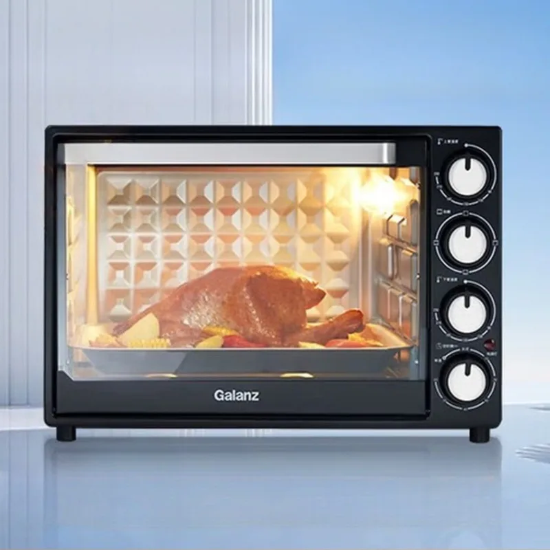 Household electric oven, large capacity, built-in visual oven light, independent upper and lower temperature control.
