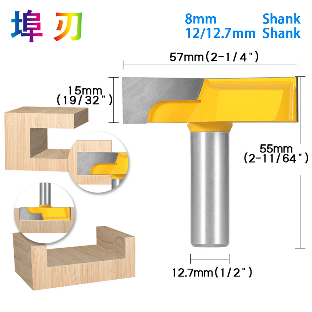 LANG TONG TOOL Milling Cutter Bottom Cleaning Router Bit Straight Bit Clean Milling Cutter forWood Woodworking Bits CuttingLT105