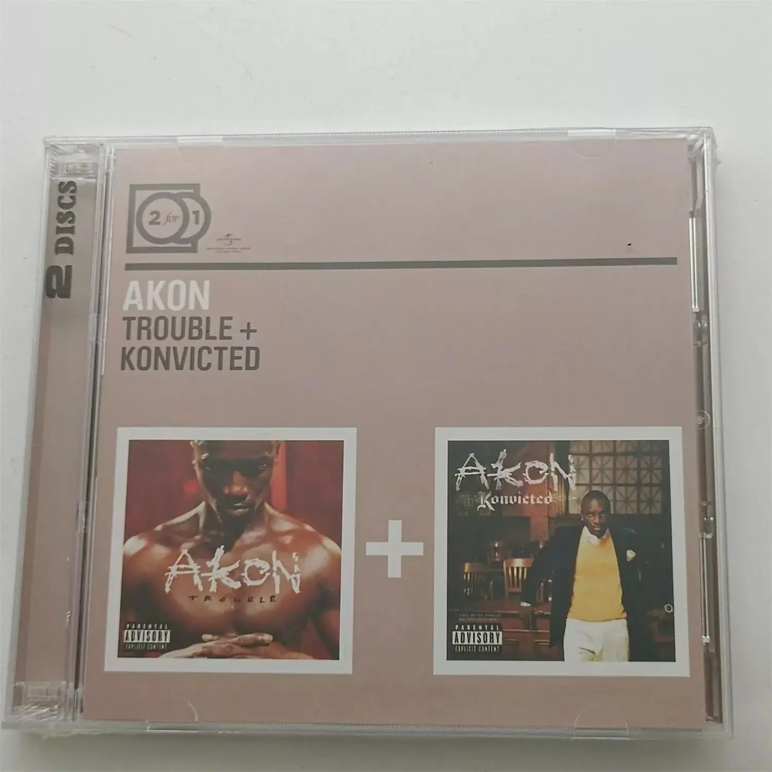 Rap R&B Akon Music CD Trouble Album Konvicted 2pcs Music Record Cosplay Walkman Car Soundtracks Box Party Music Collection Gifts