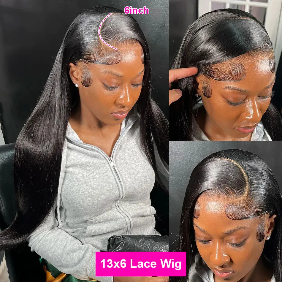 13x4 Transparent Lace Front Human Hair Wigs 30 34Inch Brazilian Straight HD Lace Wig 13x6 Human Hair For Black Women Pre Plucked